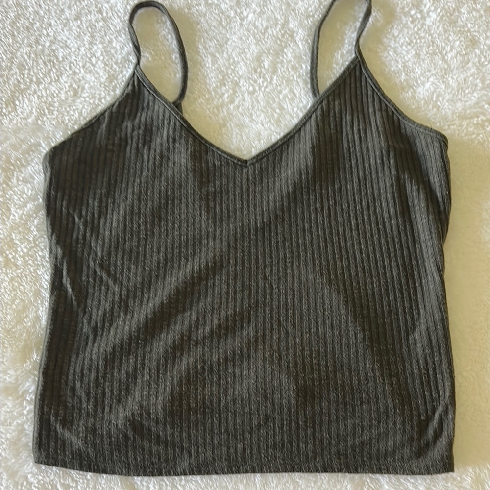 Women's Victoria Secret Olive Green Ribbed Tank Top